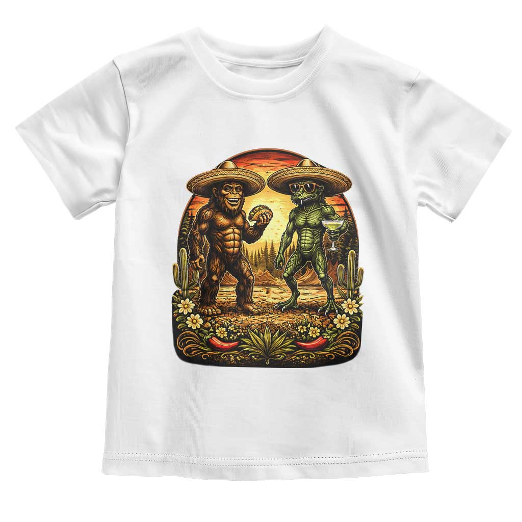 Funny Bigfoot Chupacabra Cinco De Mayo Toddler T Shirt Cryptid Lover Gift