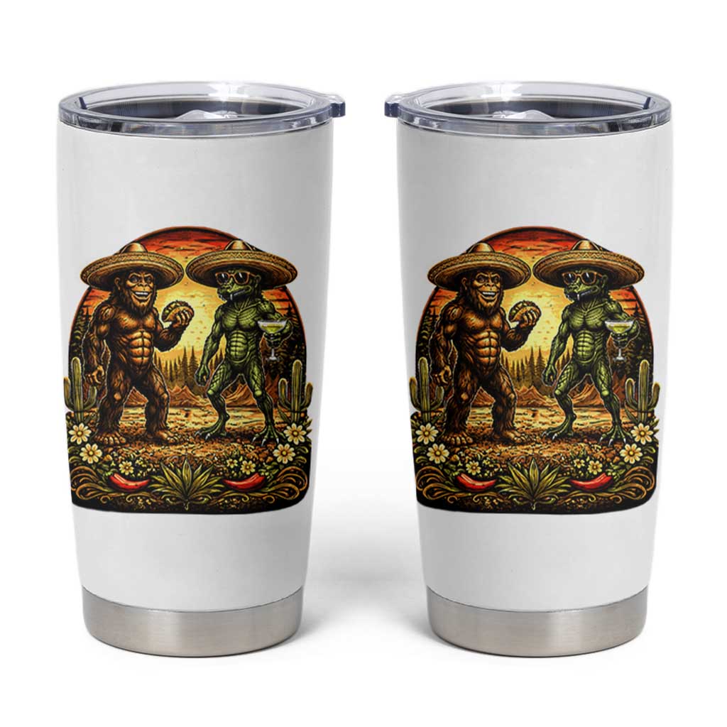 Funny Bigfoot Chupacabra Cinco De Mayo Tumbler Cup Cryptid Lover Gift