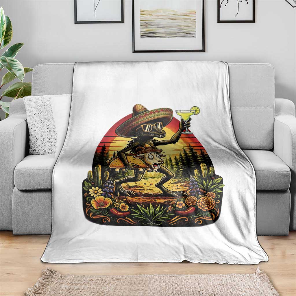 Funny Chupacabra Goat Taco Lover Throw Blanket Cinco De Mayo Party Gift