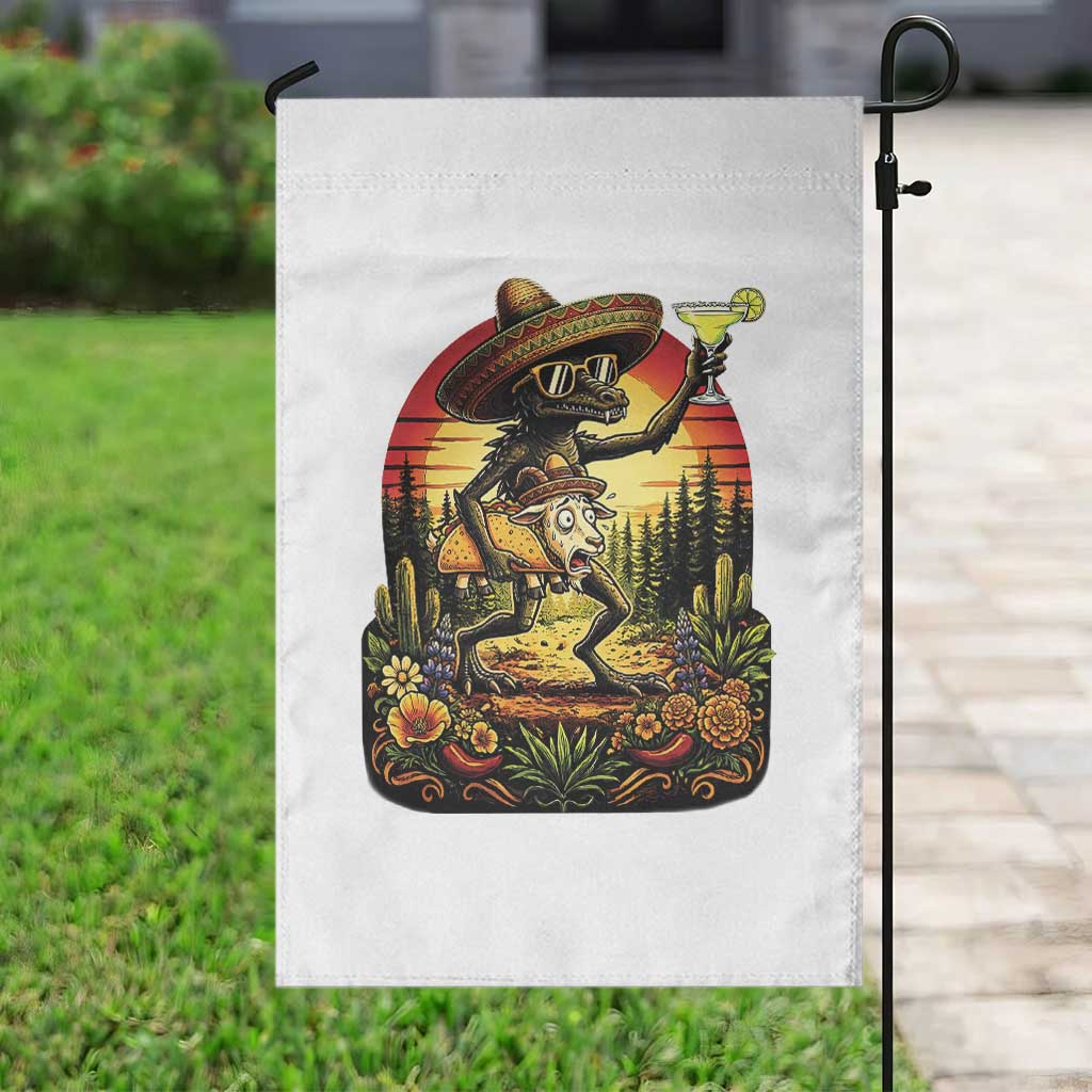 Funny Chupacabra Goat Taco Lover Garden Flag Cinco De Mayo Party Gift