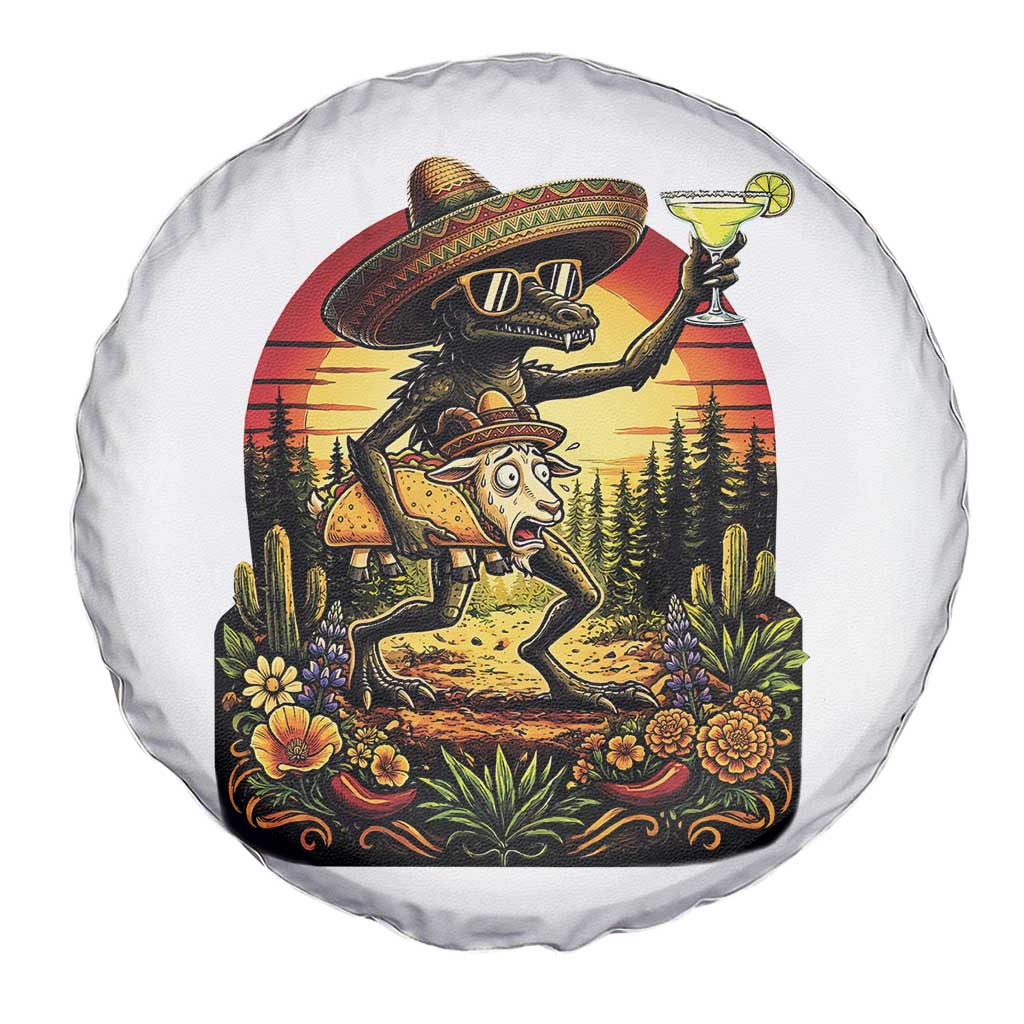 Funny Chupacabra Goat Taco Lover Spare Tire Cover Cinco De Mayo Party Gift