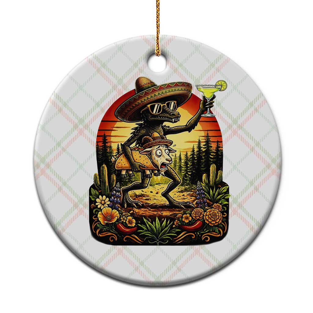 Funny Chupacabra Goat Taco Lover Ceramic Ornament Cinco De Mayo Party Gift