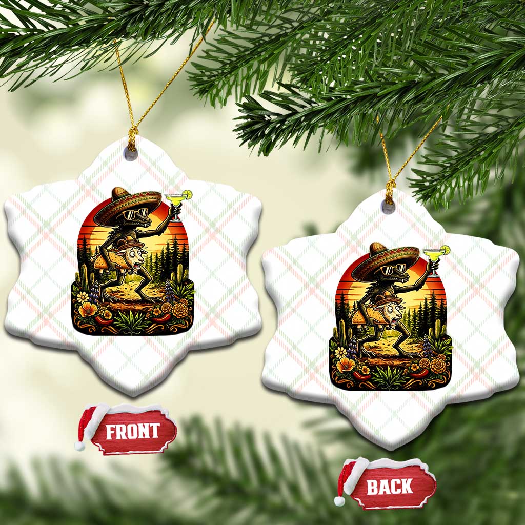 Funny Chupacabra Goat Taco Lover Ceramic Ornament Cinco De Mayo Party Gift