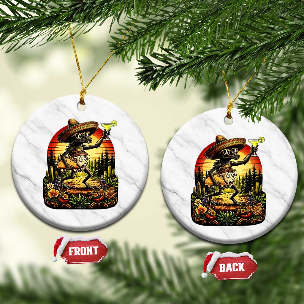 Funny Chupacabra Goat Taco Lover Ceramic Ornament Cinco De Mayo Party Gift