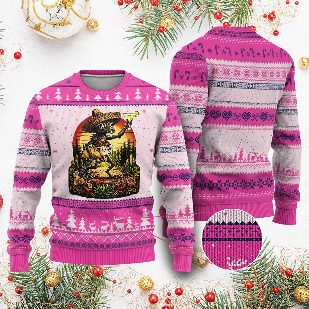 Funny Chupacabra Goat Taco Lover Ugly Christmas Sweater Cinco De Mayo Party Gift