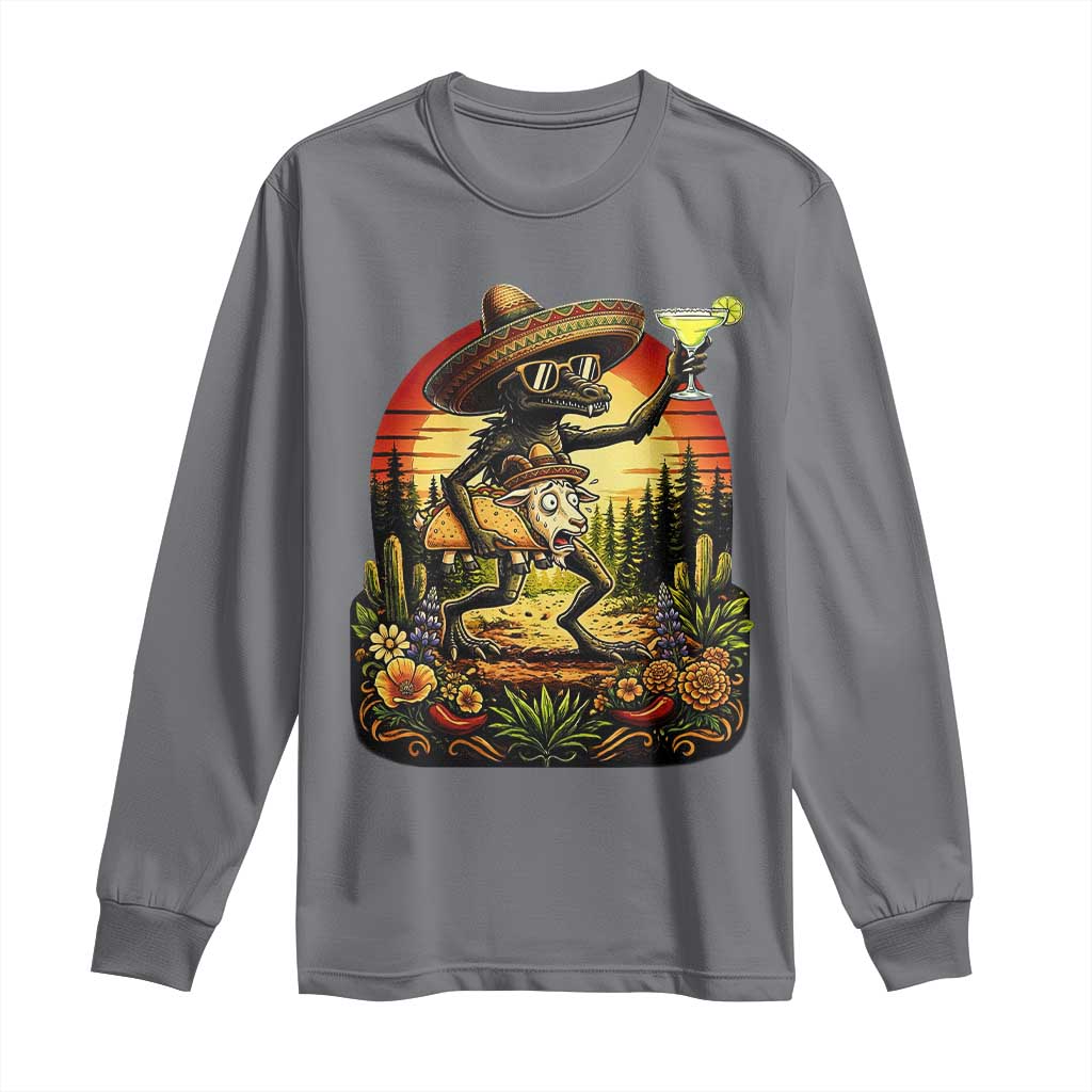 Funny Chupacabra Goat Taco Lover Long Sleeve Shirt Cinco De Mayo Party Gift