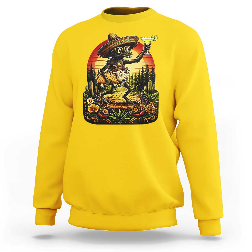 Funny Chupacabra Goat Taco Lover Sweatshirt Cinco De Mayo Party Gift