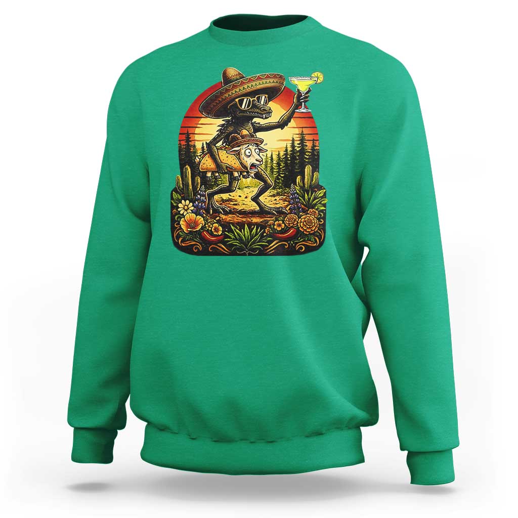 Funny Chupacabra Goat Taco Lover Sweatshirt Cinco De Mayo Party Gift