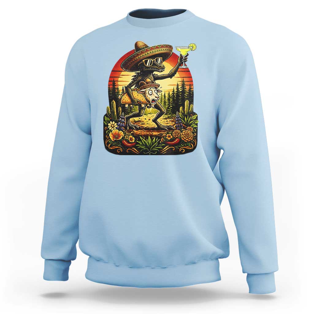 Funny Chupacabra Goat Taco Lover Sweatshirt Cinco De Mayo Party Gift