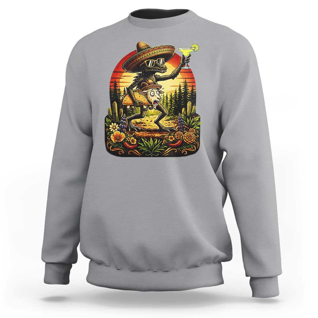 Funny Chupacabra Goat Taco Lover Sweatshirt Cinco De Mayo Party Gift