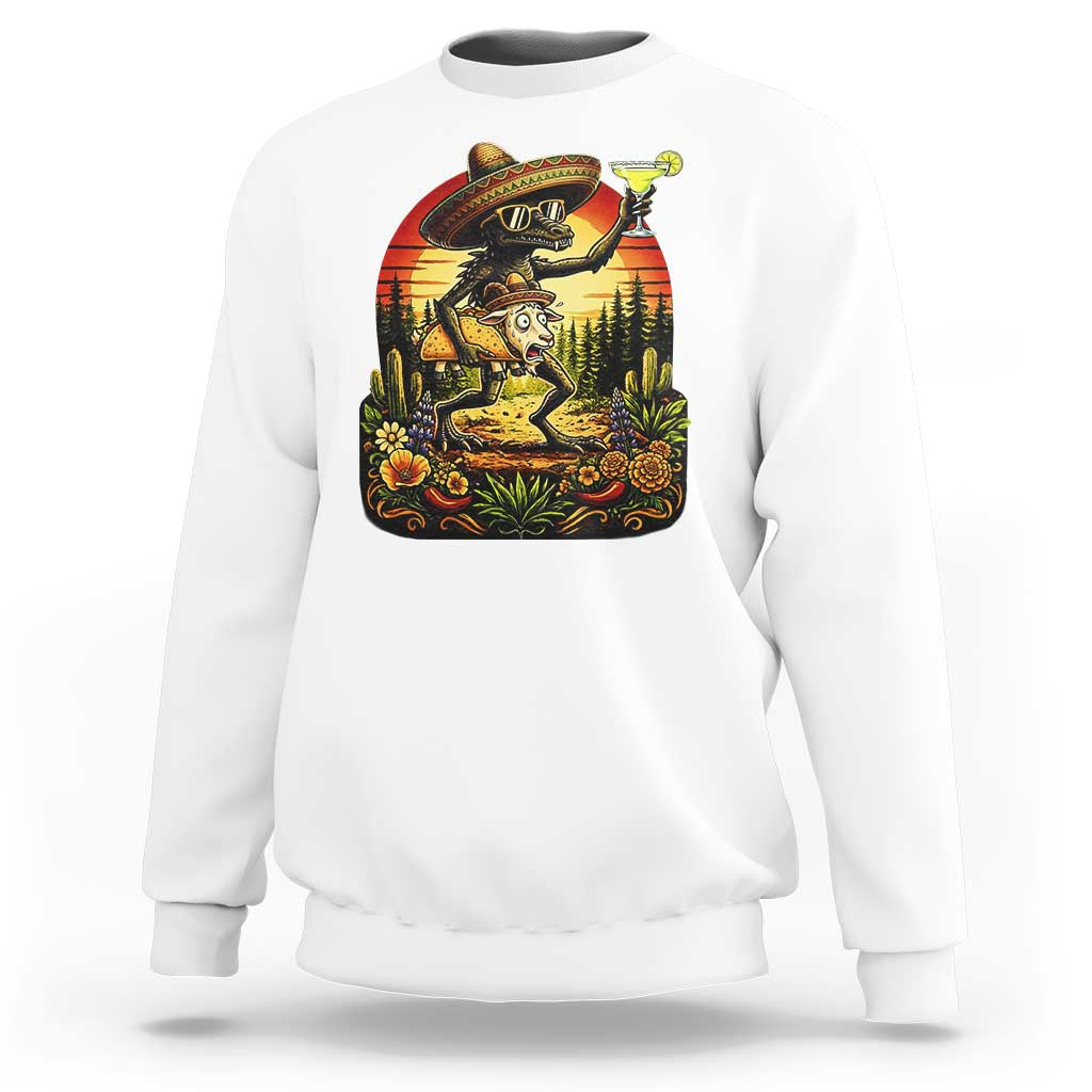 Funny Chupacabra Goat Taco Lover Sweatshirt Cinco De Mayo Party Gift