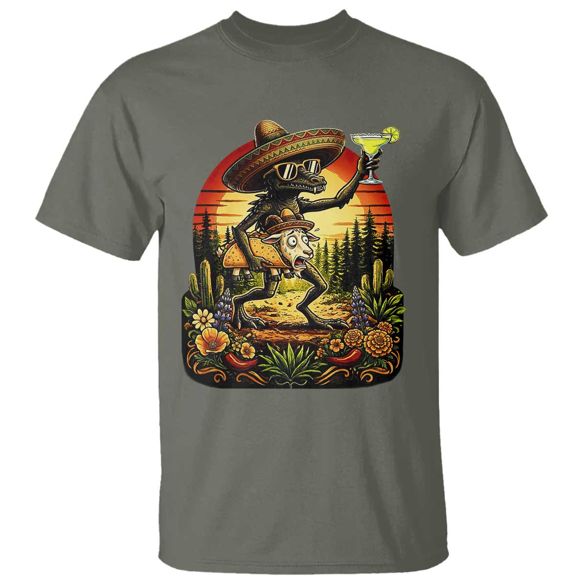 Funny Chupacabra Goat Taco Lover T Shirt Cinco De Mayo Party Gift