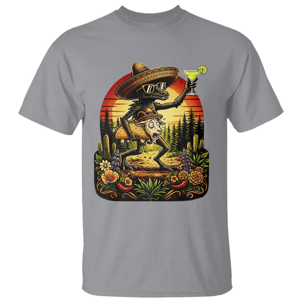 Funny Chupacabra Goat Taco Lover T Shirt Cinco De Mayo Party Gift