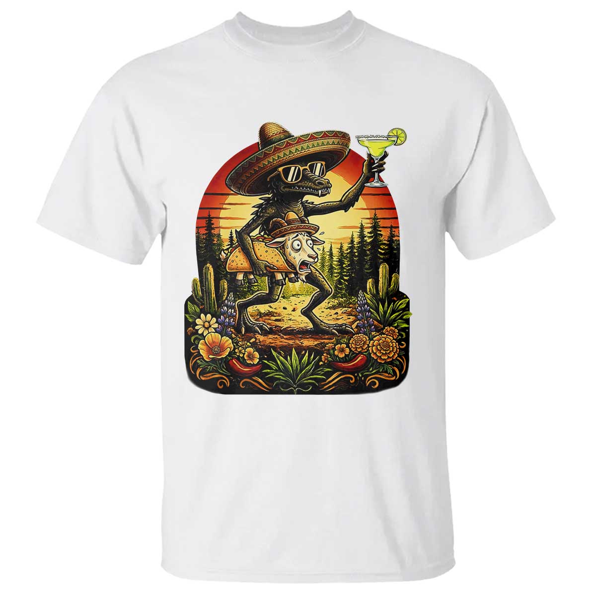 Funny Chupacabra Goat Taco Lover T Shirt Cinco De Mayo Party Gift