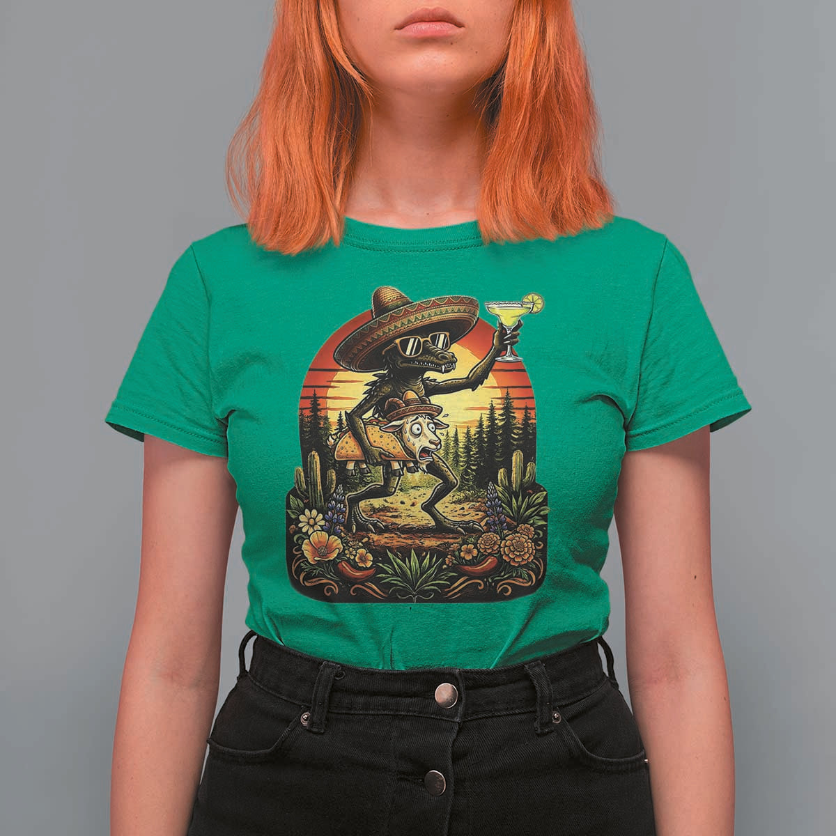 Funny Chupacabra Goat Taco Lover T Shirt For Women Cinco De Mayo Party Gift