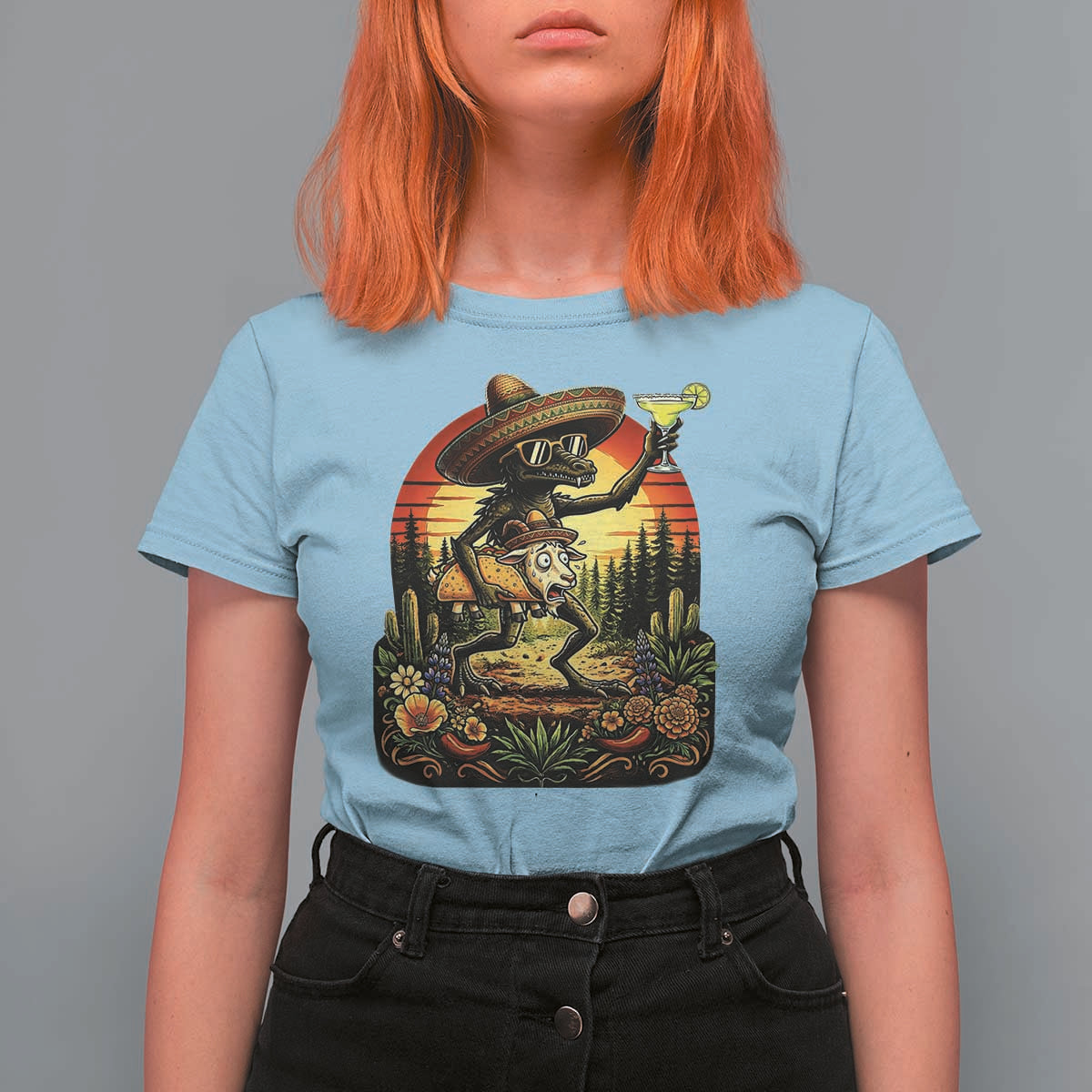 Funny Chupacabra Goat Taco Lover T Shirt For Women Cinco De Mayo Party Gift