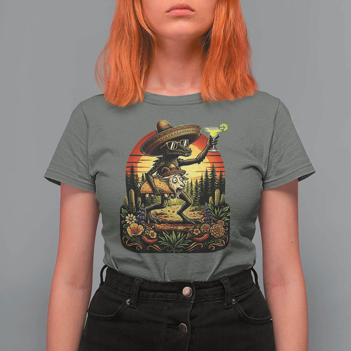 Funny Chupacabra Goat Taco Lover T Shirt For Women Cinco De Mayo Party Gift