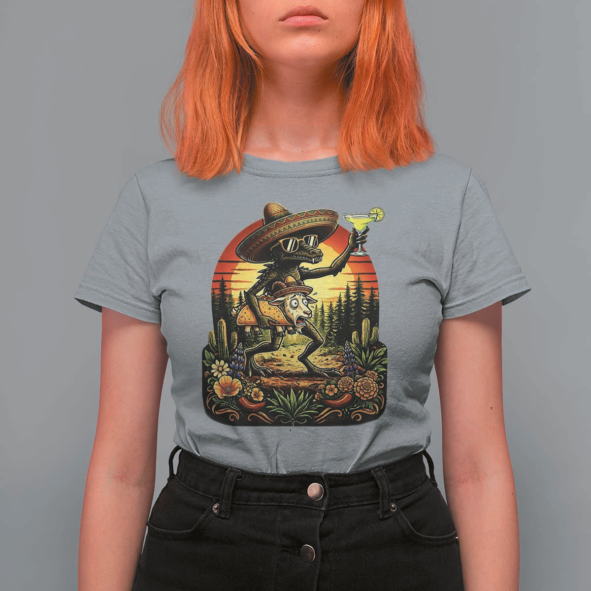 Funny Chupacabra Goat Taco Lover T Shirt For Women Cinco De Mayo Party Gift