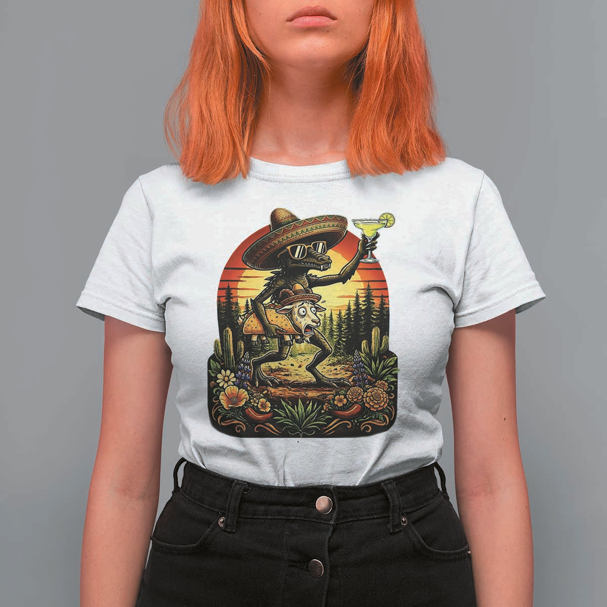 Funny Chupacabra Goat Taco Lover T Shirt For Women Cinco De Mayo Party Gift