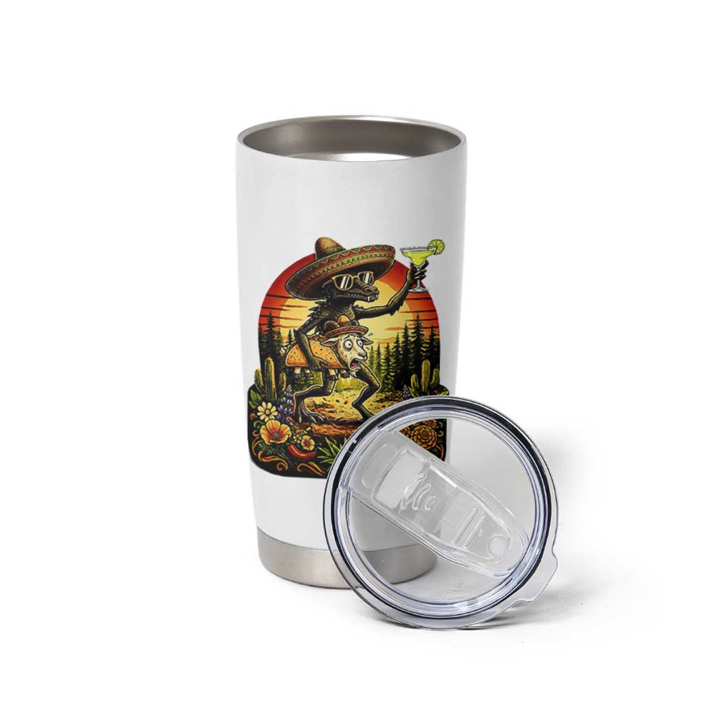 Funny Chupacabra Goat Taco Lover Tumbler Cup Cinco De Mayo Party Gift