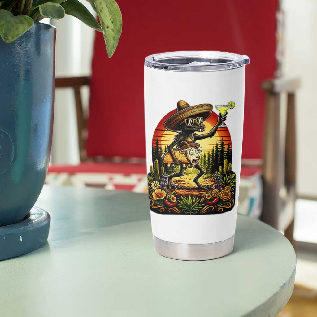 Funny Chupacabra Goat Taco Lover Tumbler Cup Cinco De Mayo Party Gift
