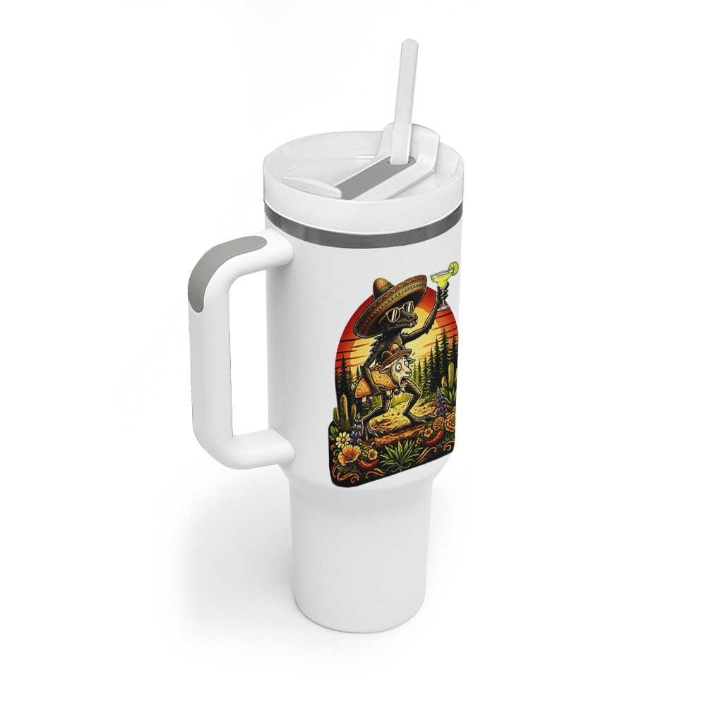 Funny Chupacabra Goat Taco Lover Tumbler With Handle Cinco De Mayo Party Gift