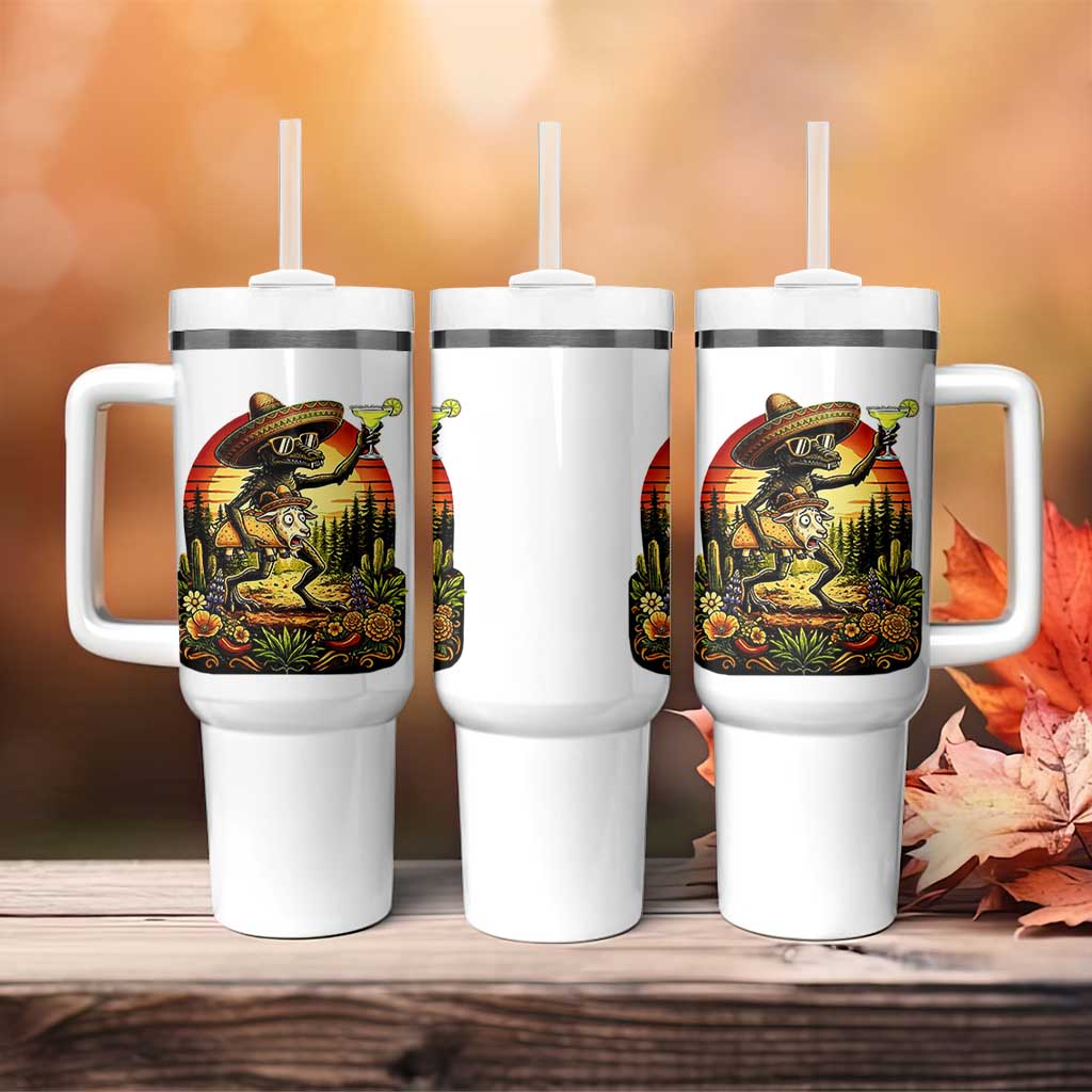 Funny Chupacabra Goat Taco Lover Tumbler With Handle Cinco De Mayo Party Gift