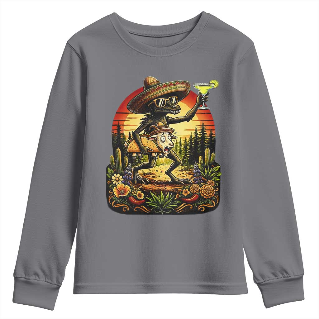 Funny Chupacabra Goat Taco Lover Youth Sweatshirt Cinco De Mayo Party Gift