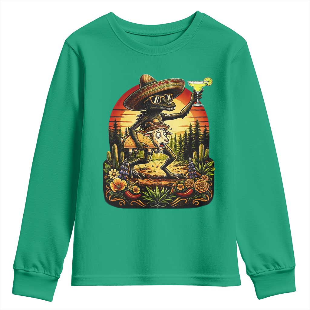 Funny Chupacabra Goat Taco Lover Youth Sweatshirt Cinco De Mayo Party Gift