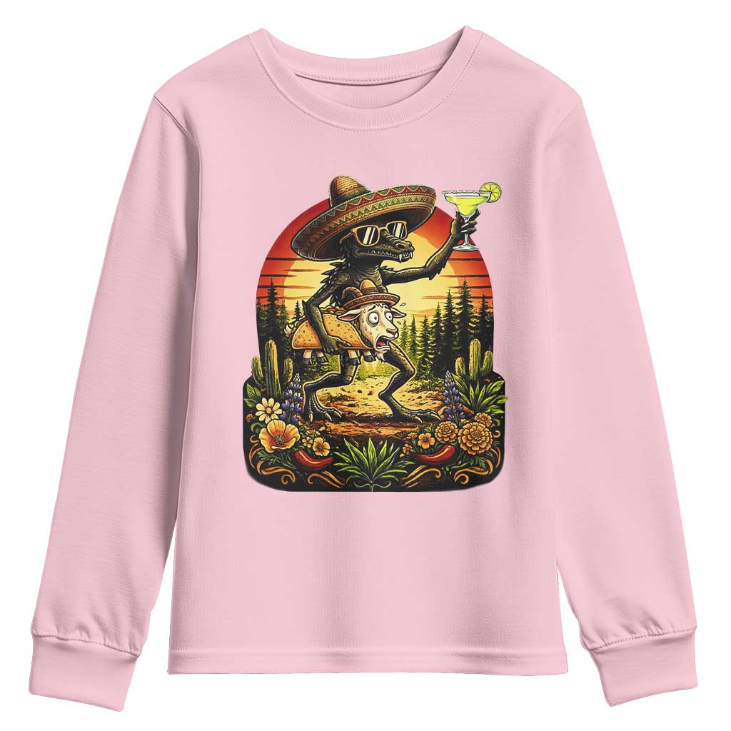 Funny Chupacabra Goat Taco Lover Youth Sweatshirt Cinco De Mayo Party Gift
