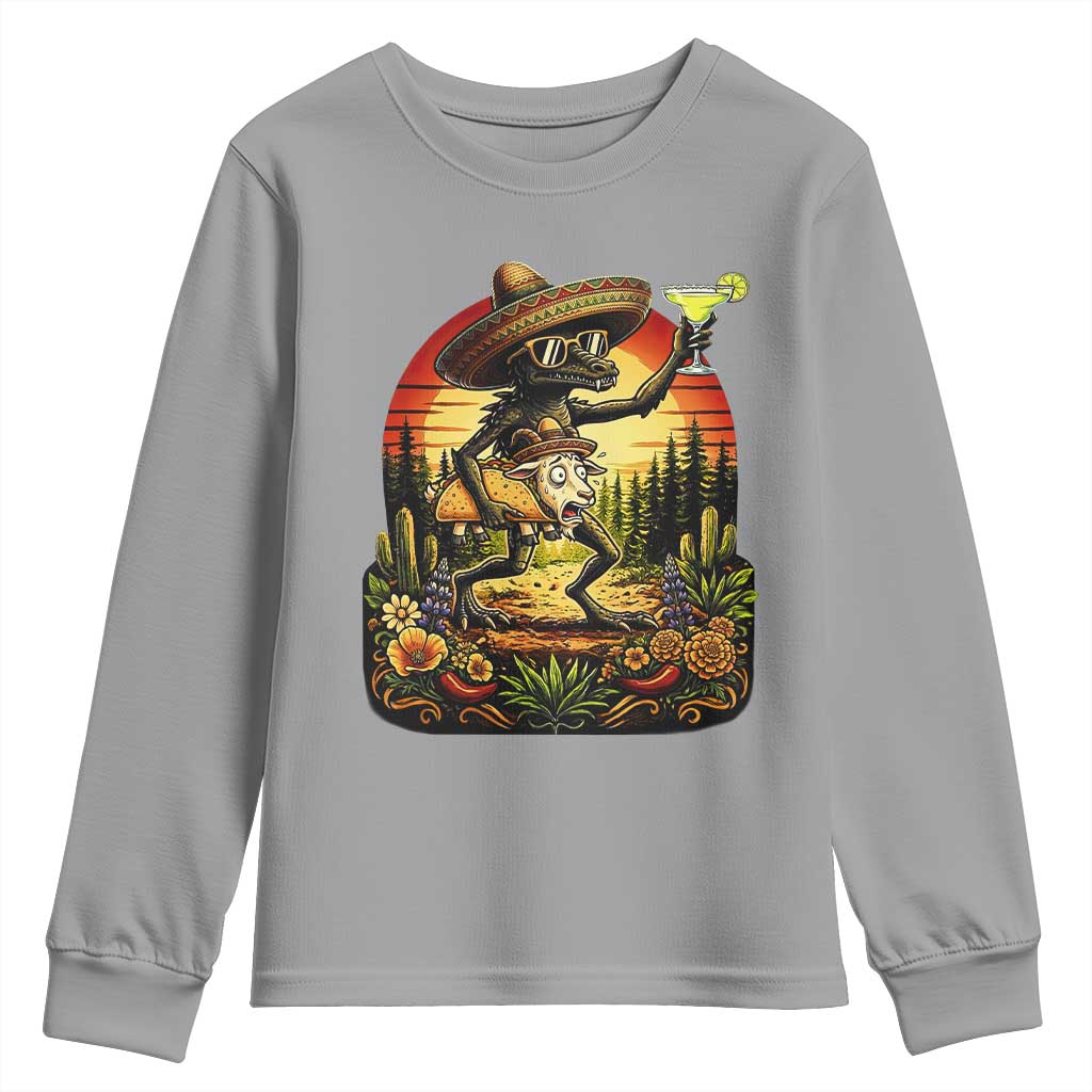 Funny Chupacabra Goat Taco Lover Youth Sweatshirt Cinco De Mayo Party Gift