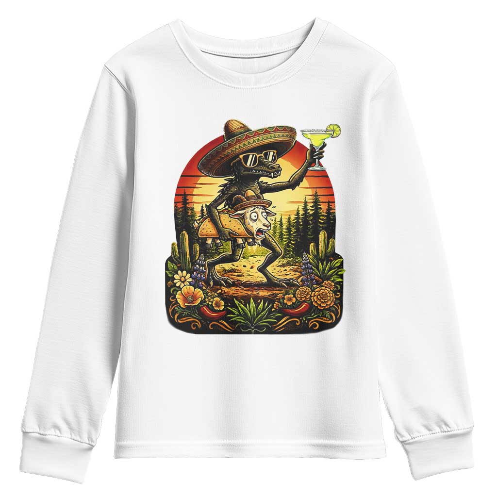Funny Chupacabra Goat Taco Lover Youth Sweatshirt Cinco De Mayo Party Gift