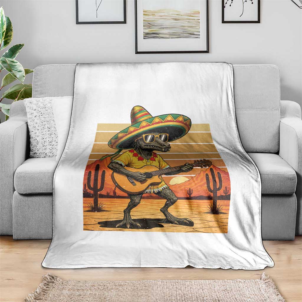 Funny Cinco De Mayo Chupacabra Throw Blanket Guitar Fiesta Gift