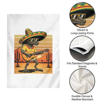 Funny Cinco De Mayo Chupacabra Garden Flag Guitar Fiesta Gift