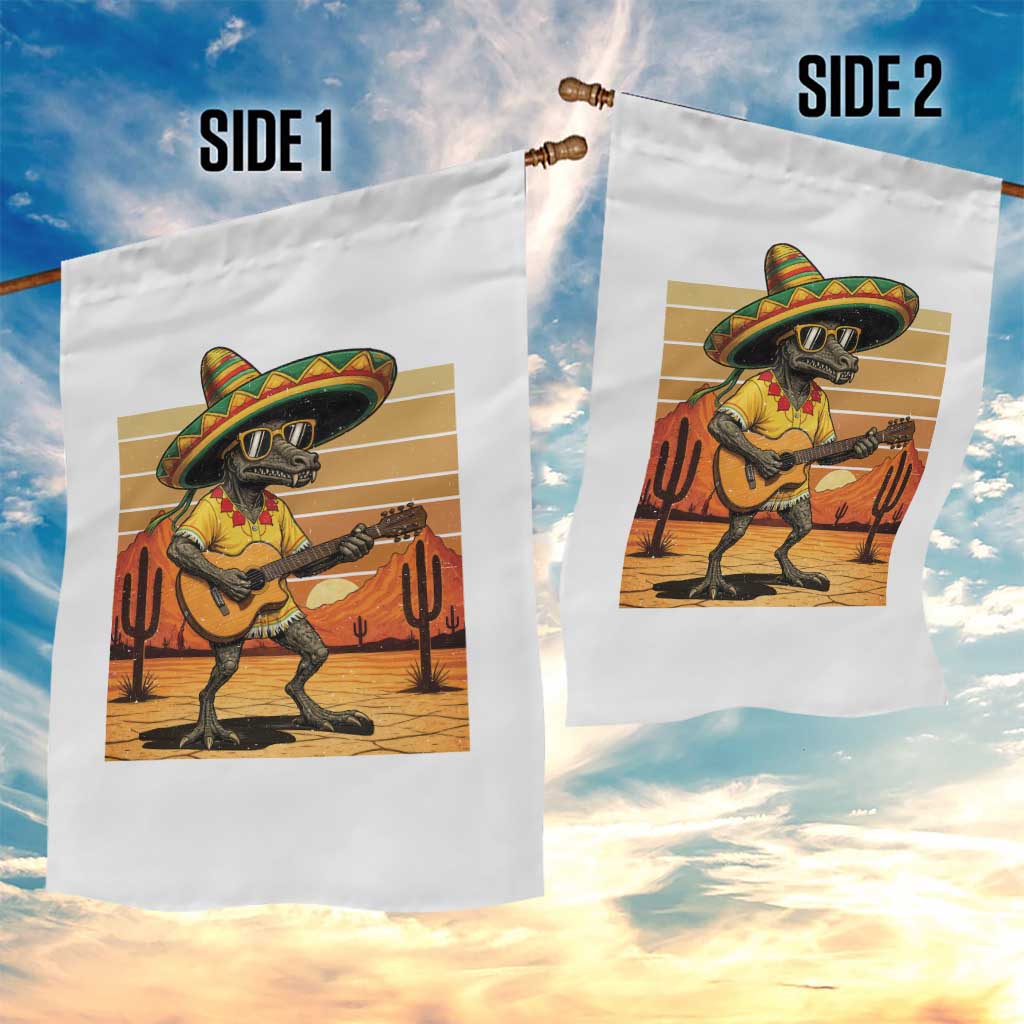Funny Cinco De Mayo Chupacabra Garden Flag Guitar Fiesta Gift