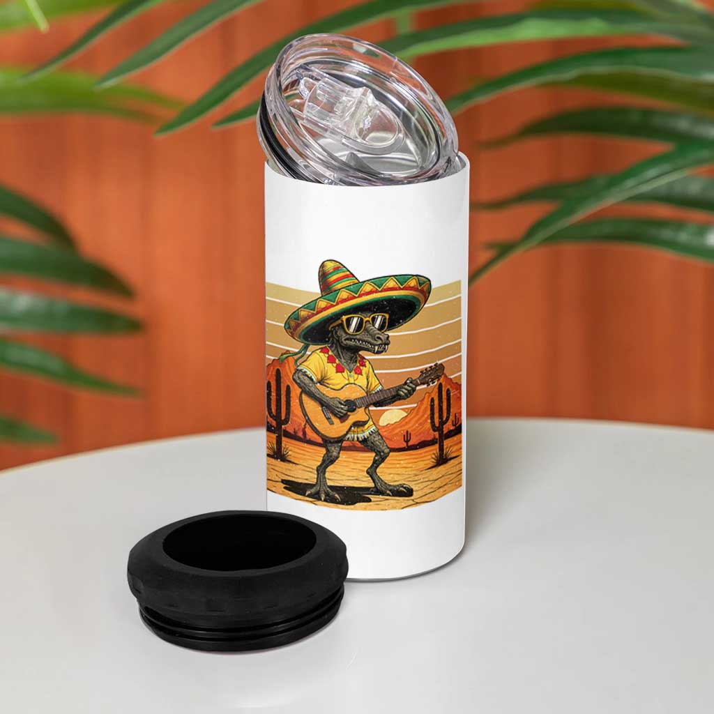 Funny Cinco De Mayo Chupacabra 4 in 1 Can Cooler Tumbler Guitar Fiesta Gift