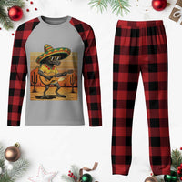 Funny Cinco De Mayo Chupacabra Plaid Pajama Set Guitar Fiesta Gift