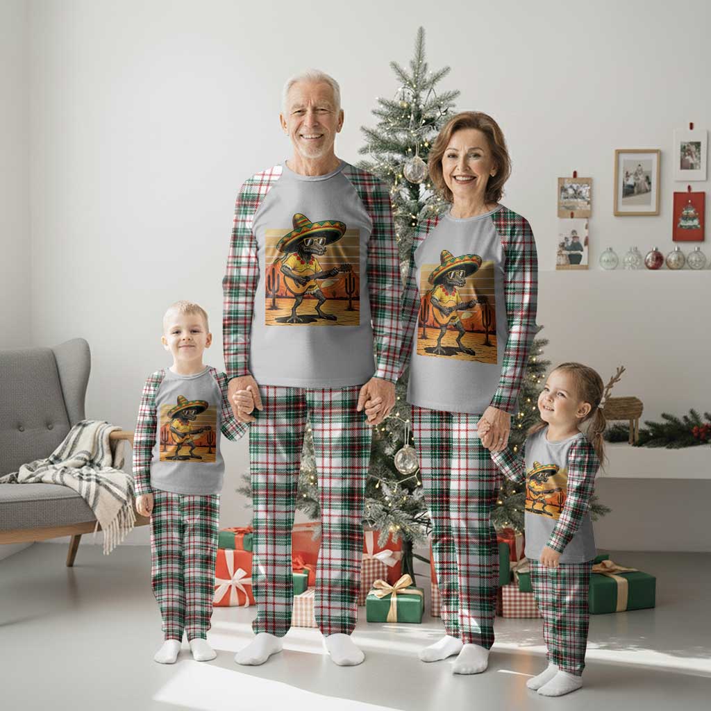 Funny Cinco De Mayo Chupacabra Plaid Pajama Set Guitar Fiesta Gift
