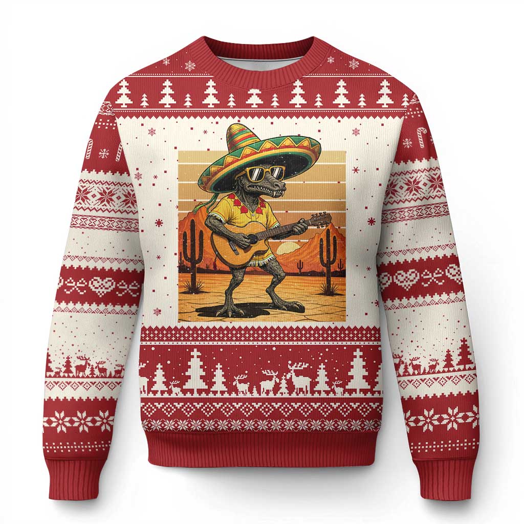 Funny Cinco De Mayo Chupacabra Ugly Christmas Sweater Guitar Fiesta Gift