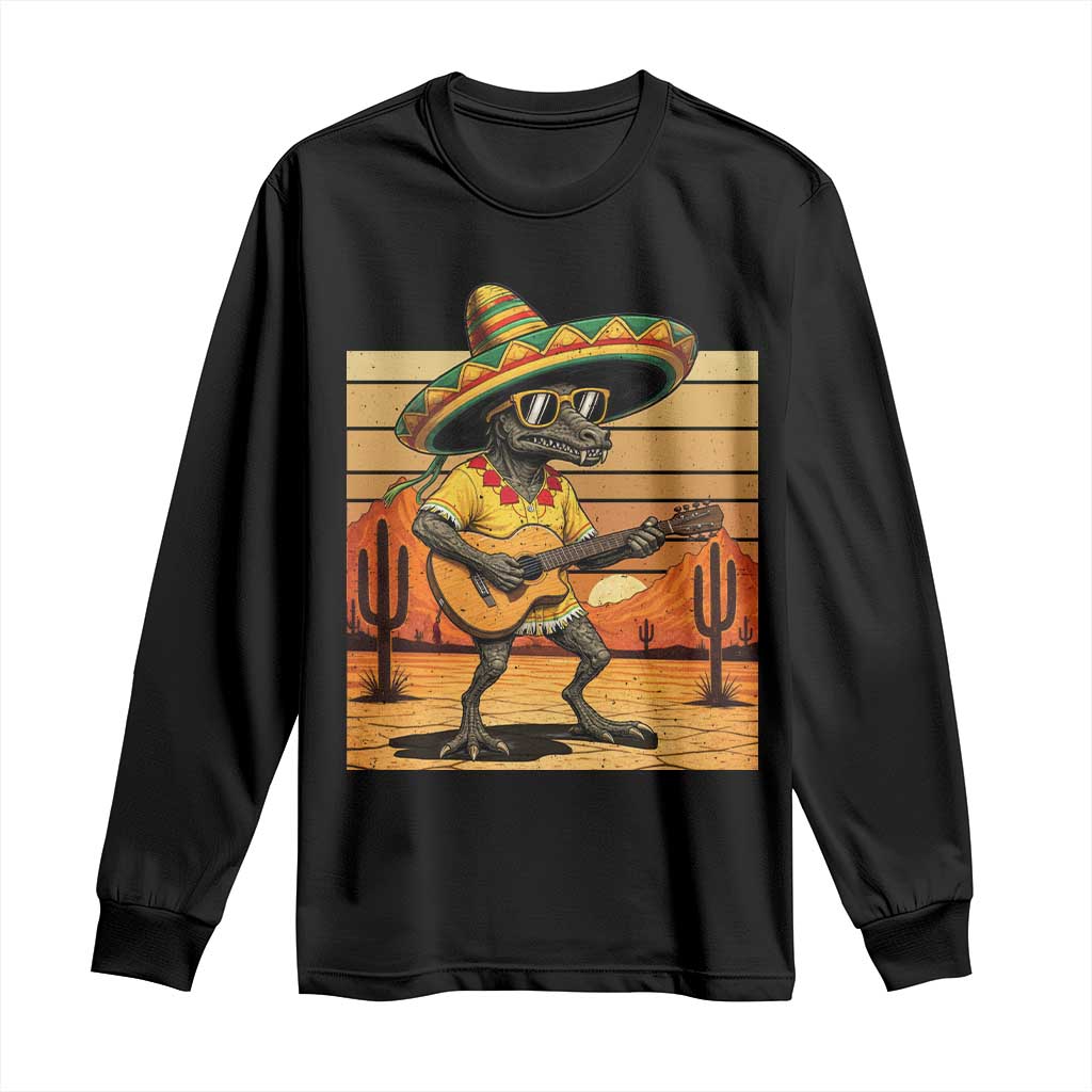 Funny Cinco De Mayo Chupacabra Long Sleeve Shirt Guitar Fiesta Gift