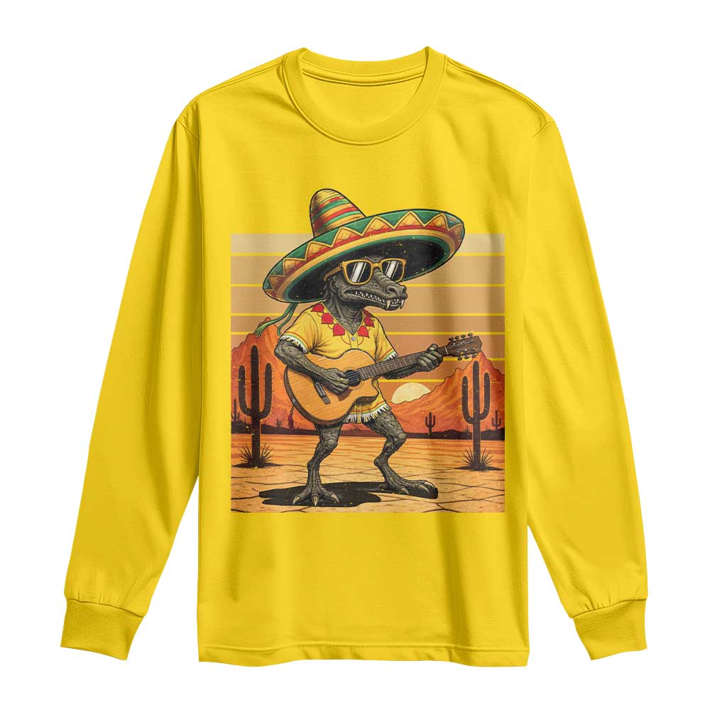 Funny Cinco De Mayo Chupacabra Long Sleeve Shirt Guitar Fiesta Gift