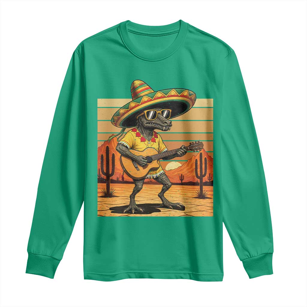 Funny Cinco De Mayo Chupacabra Long Sleeve Shirt Guitar Fiesta Gift
