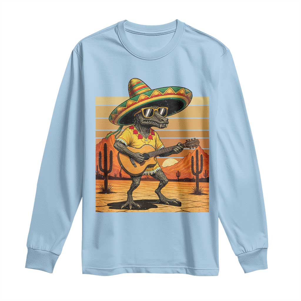 Funny Cinco De Mayo Chupacabra Long Sleeve Shirt Guitar Fiesta Gift