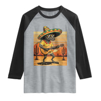 Funny Cinco De Mayo Chupacabra Raglan Shirt Guitar Fiesta Gift