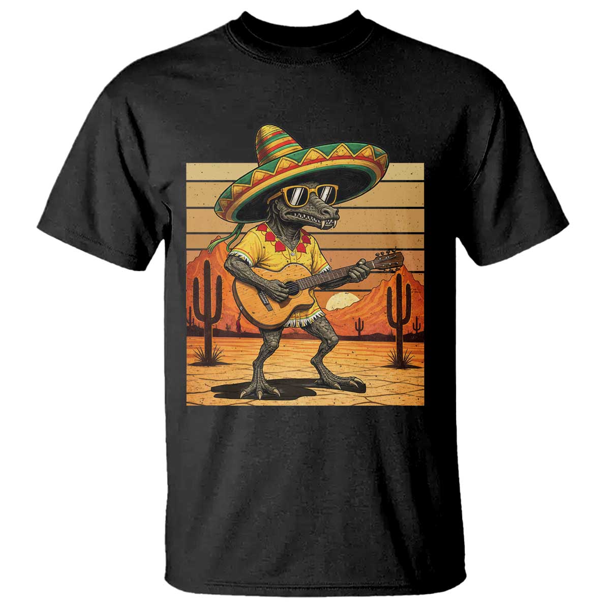 Funny Cinco De Mayo Chupacabra T Shirt Guitar Fiesta Gift