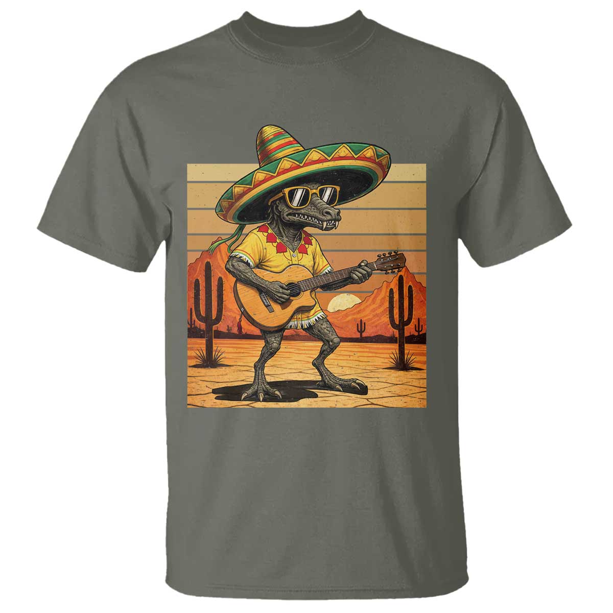 Funny Cinco De Mayo Chupacabra T Shirt Guitar Fiesta Gift
