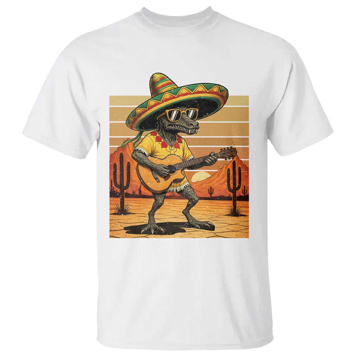 Funny Cinco De Mayo Chupacabra T Shirt Guitar Fiesta Gift