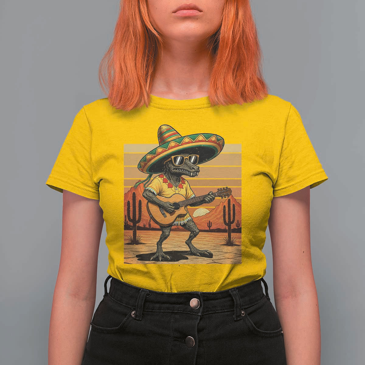 Funny Cinco De Mayo Chupacabra T Shirt For Women Guitar Fiesta Gift