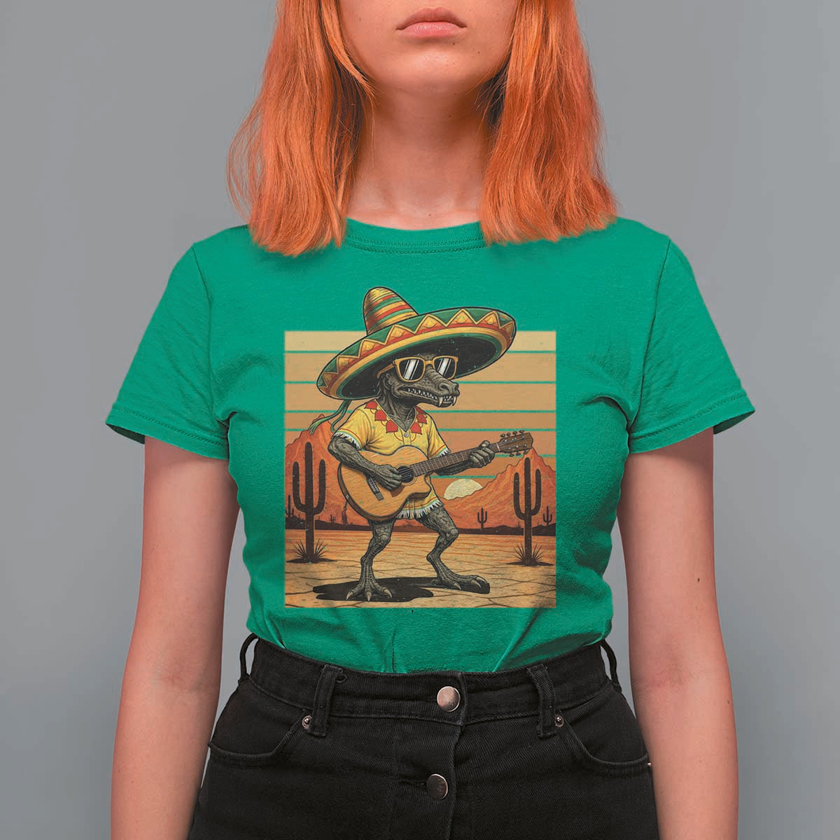 Funny Cinco De Mayo Chupacabra T Shirt For Women Guitar Fiesta Gift