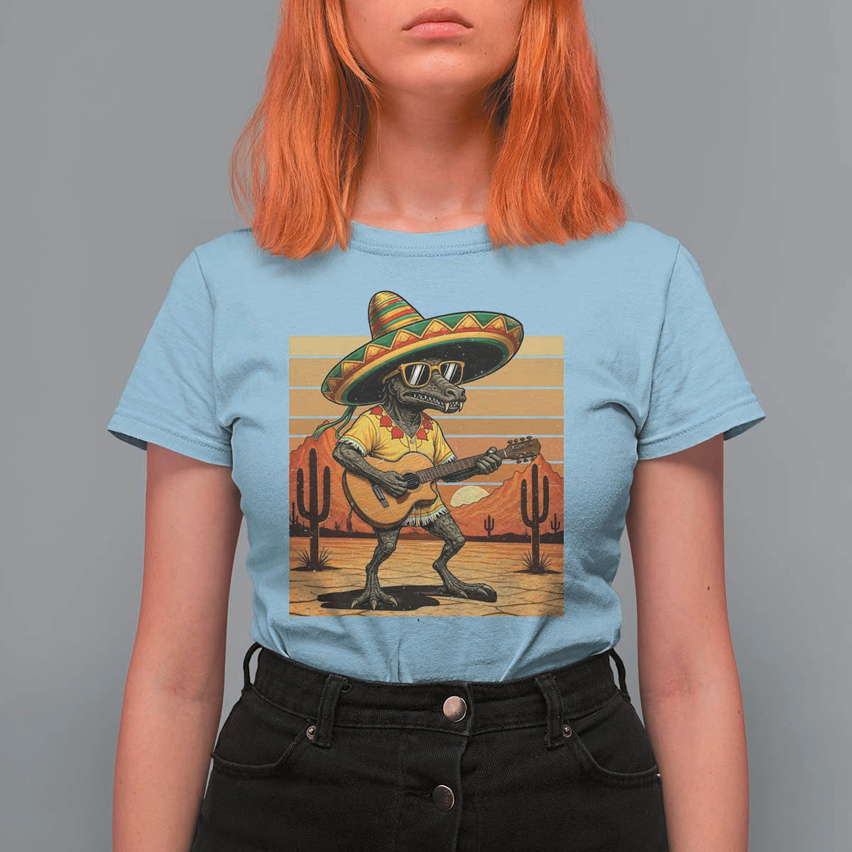 Funny Cinco De Mayo Chupacabra T Shirt For Women Guitar Fiesta Gift